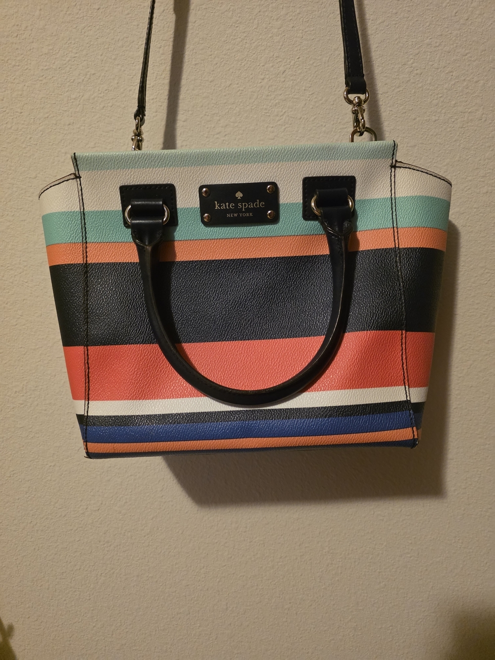 kate spade Striped Multi-Color Leather Satchel
